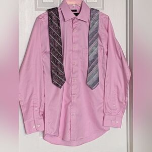 ALFRED SUNG Pink Dress Shirt with 2 Matching Ties